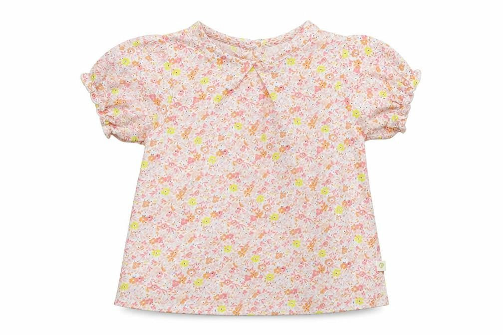 Leigh Tucker Girls Multicoloured Floral 100% Cotton Basic Blouse Size 2-3 Years Collared Button