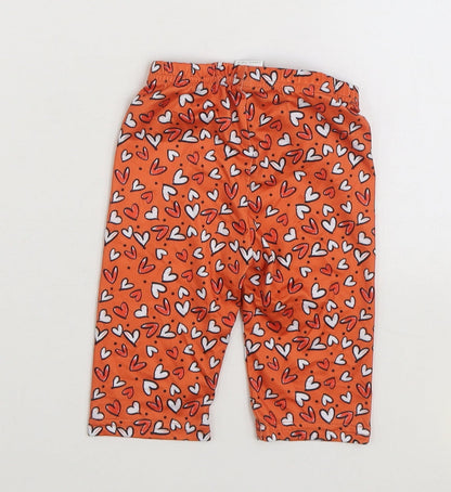 SHEIN Girls Orange Geometric Polyester Jogger Trousers Size 4 Years Regular Pullover - Hearts Cropped