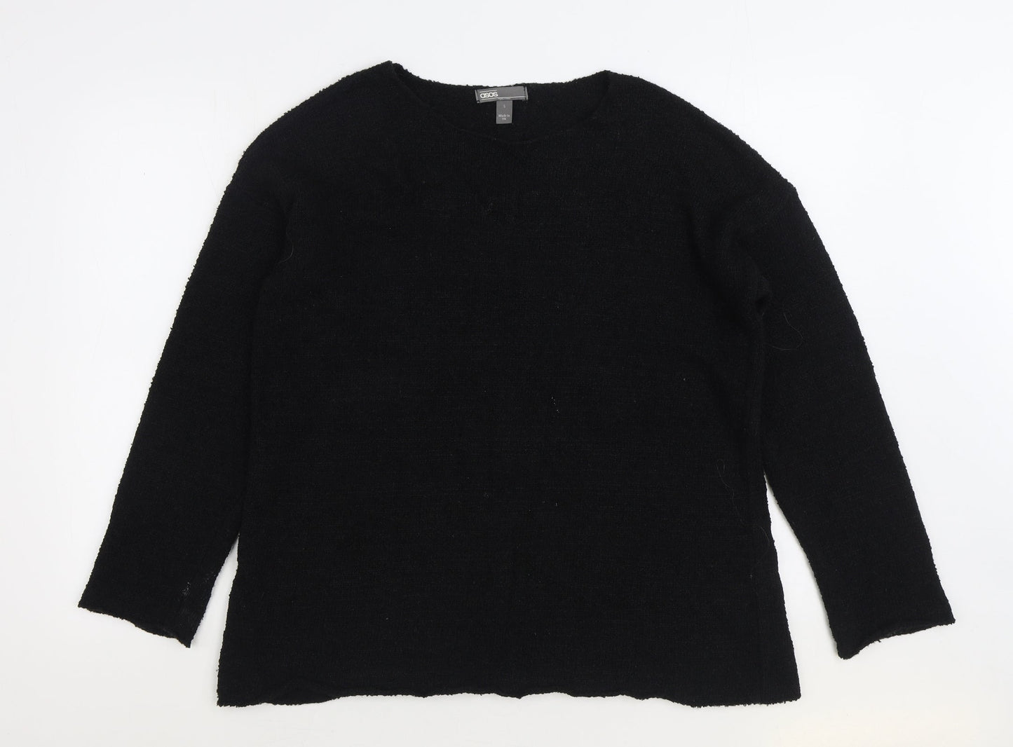 ASOS Womens Black Round Neck Acrylic Pullover Jumper Size S