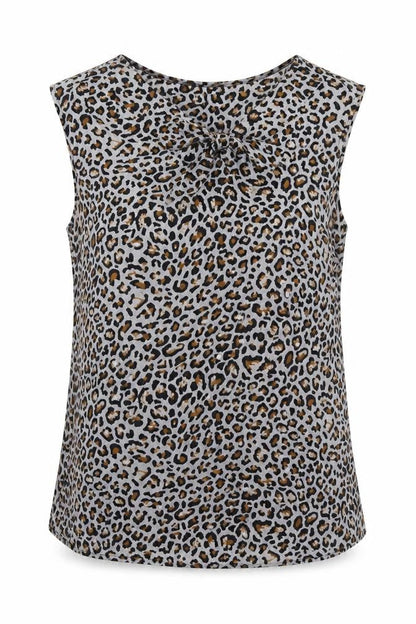 Atmosphere Womens Multicoloured Animal Print Polyester Basic Blouse Size 6 V-Neck