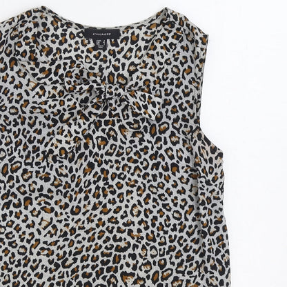 Atmosphere Womens Multicoloured Animal Print Polyester Basic Blouse Size 6 V-Neck