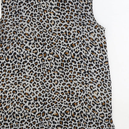 Atmosphere Womens Multicoloured Animal Print Polyester Basic Blouse Size 6 V-Neck