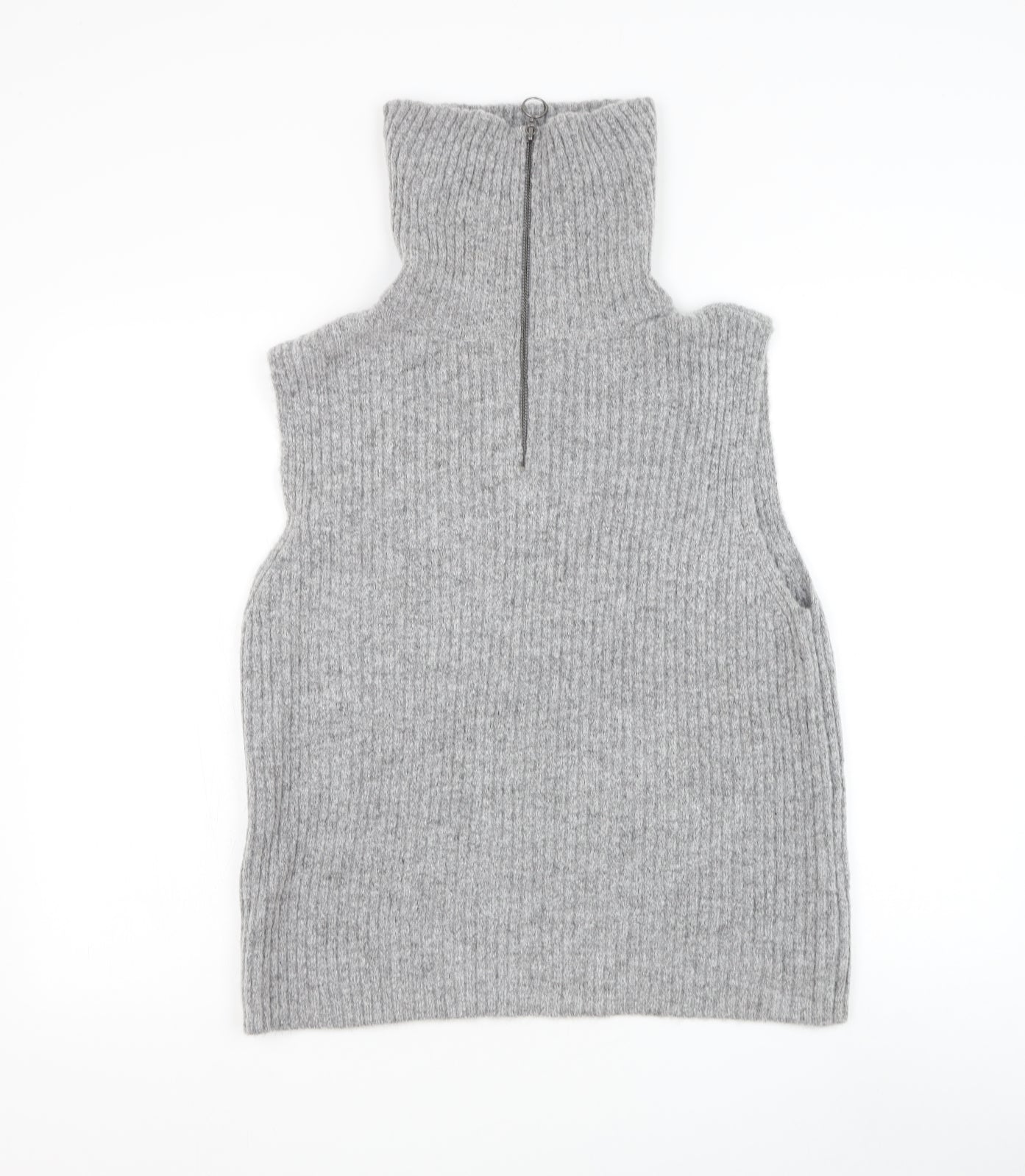 Object Womens Grey High Neck Acrylic Pullover Jumper Size M