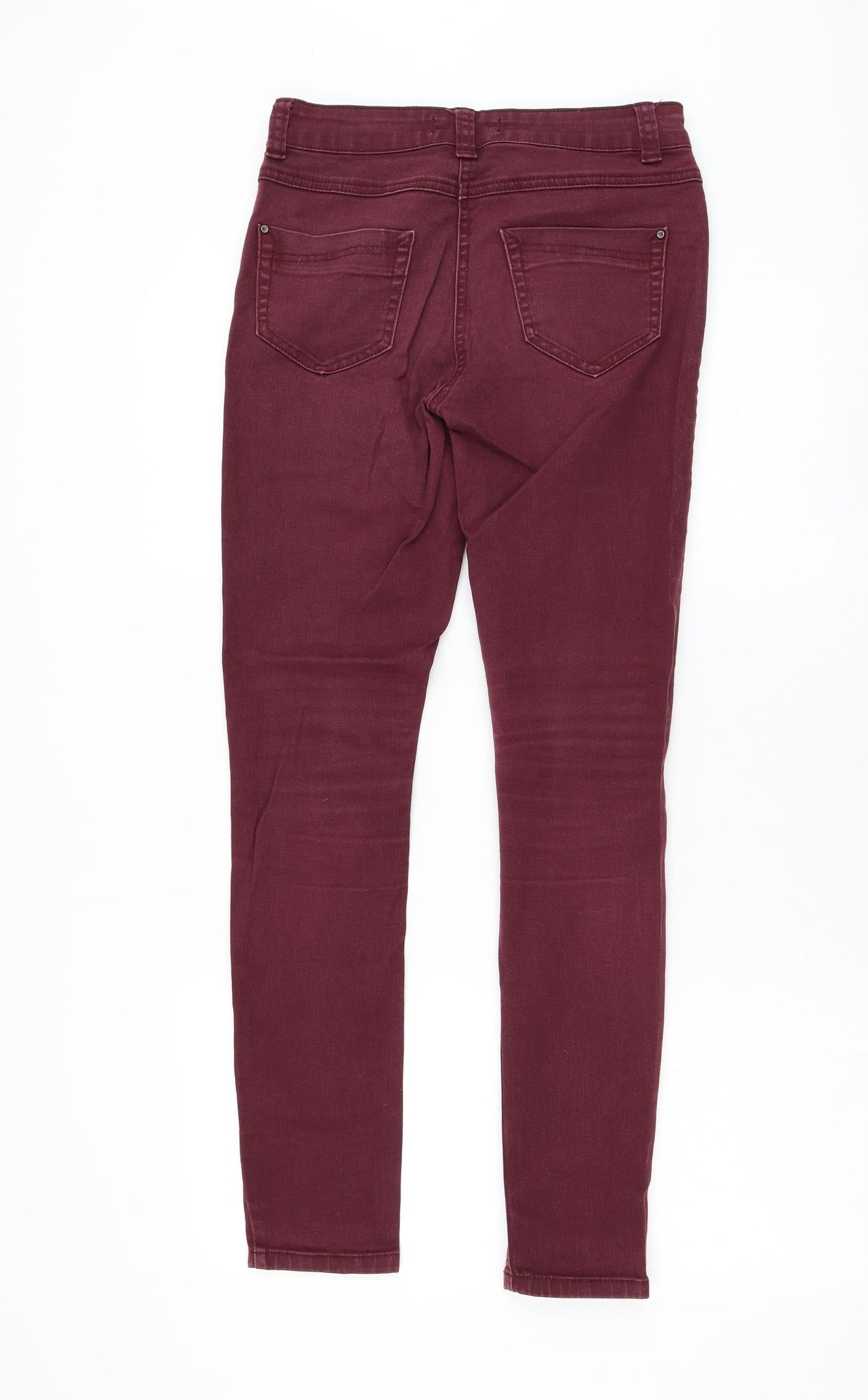 Preworn Womens Red Polyester Skinny Jeans Size 28 in L29 in Regular Zip