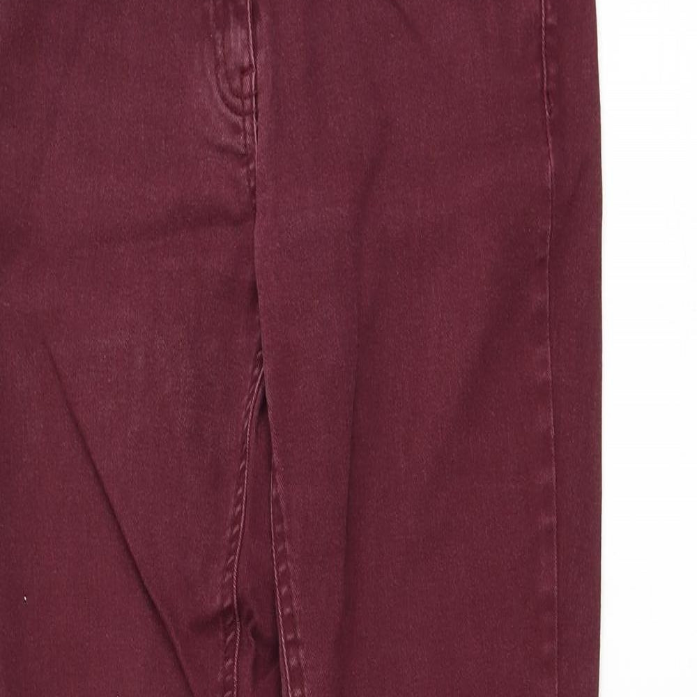 Preworn Womens Red Polyester Skinny Jeans Size 28 in L29 in Regular Zip
