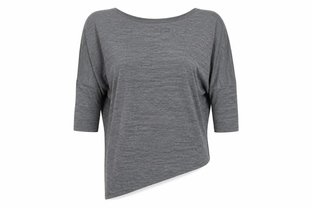 Blue Vanila Womens Grey Round Neck Polyester Pullover Jumper Size L - Asymmetrical