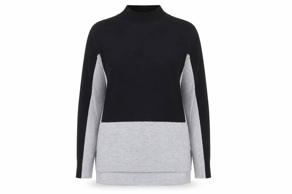 Papaya Womens Grey High Neck Viscose Pullover Jumper Size 14