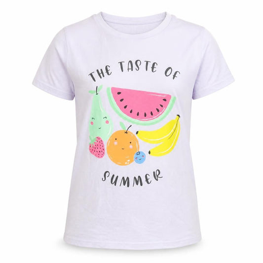 Dunnes Girls Purple Cotton Basic T-Shirt Size 10-11 Years Round Neck Pullover - The Taste Of Summer