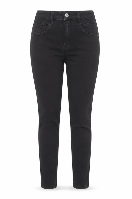 Dunnes Stores Womens Black Cotton Skinny Jeans Size 10 L26 in Regular Button