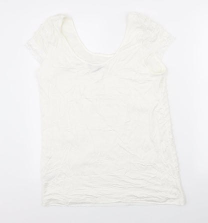 Moda Womens Ivory Viscose Basic Tank Size 16 Scoop Neck
