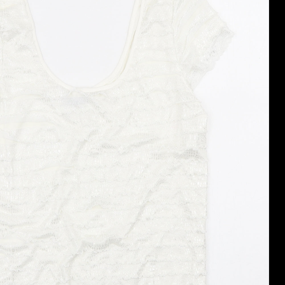 Moda Womens Ivory Viscose Basic Tank Size 16 Scoop Neck