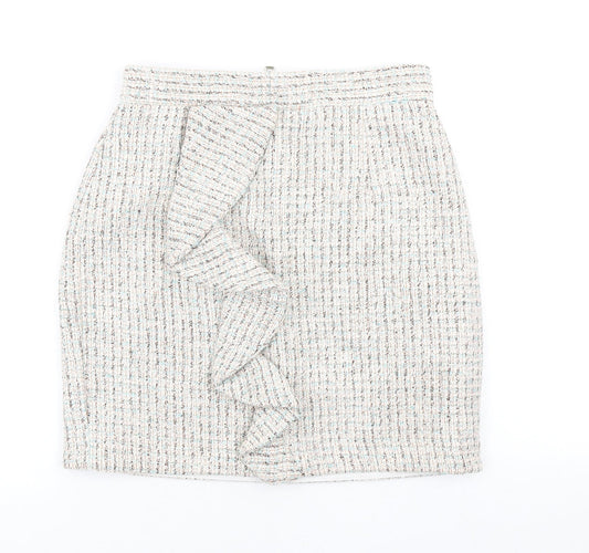 Topshop Womens Multicoloured Cotton Mini Skirt Size 8 Zip