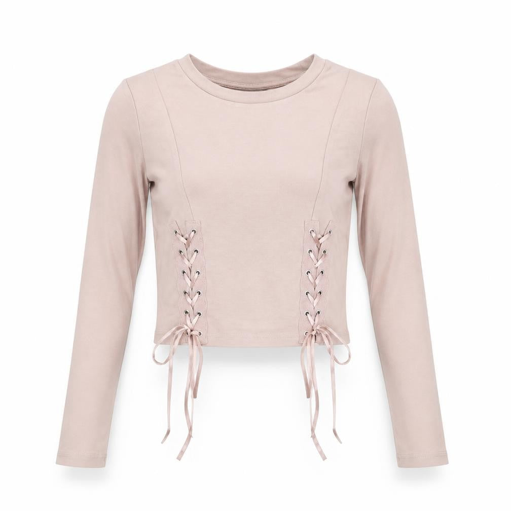 Topshop Womens Pink Viscose Pullover Sweatshirt Size 6 Pullover - Corset detail