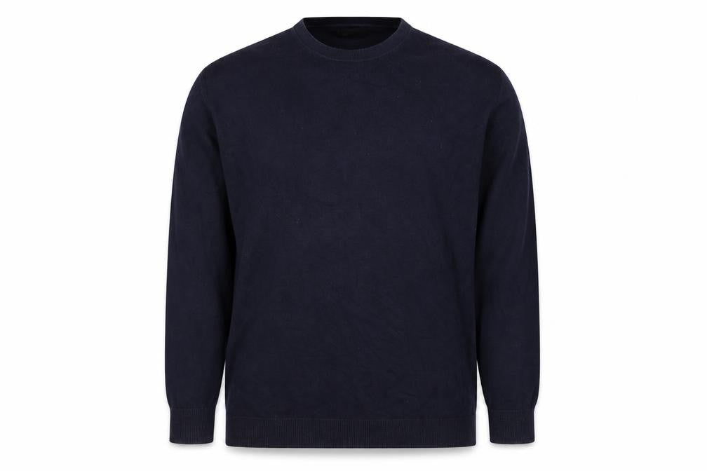 Selected Mens Blue Round Neck Cotton Pullover Jumper Size 2XL