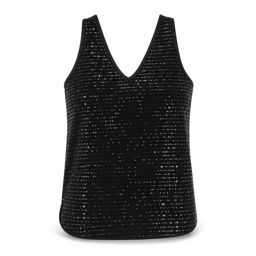 Wallis Womens Black Nylon Basic Tank Size S V-Neck
