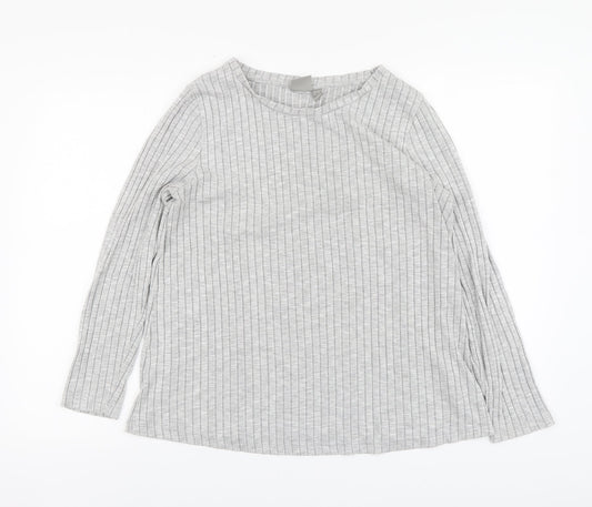 ASOS Womens Grey Striped Viscose Basic Blouse Size 12 Round Neck