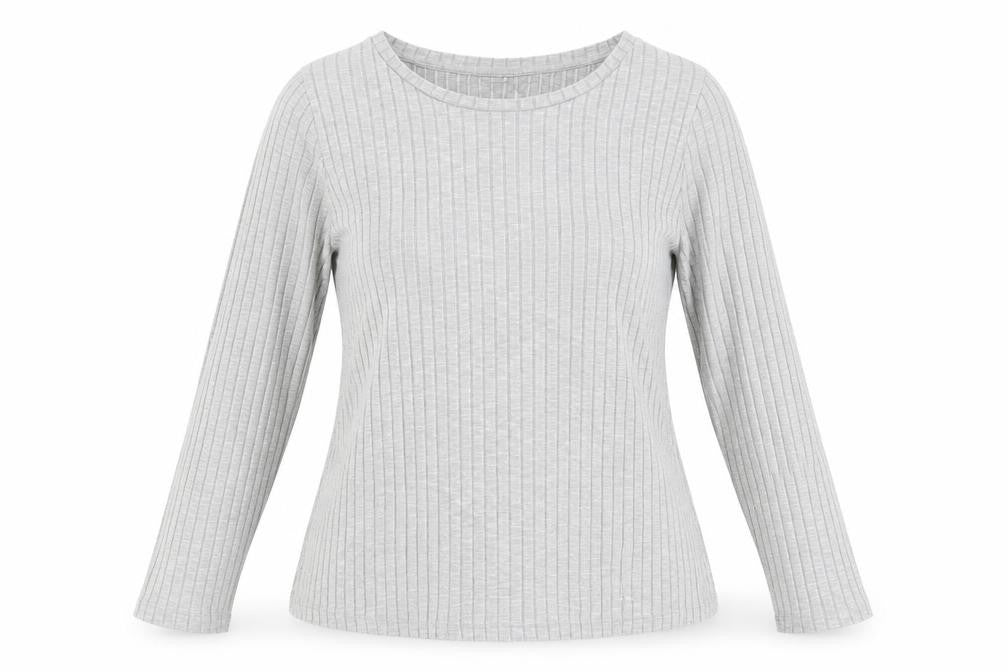 ASOS Womens Grey Striped Viscose Basic Blouse Size 12 Round Neck