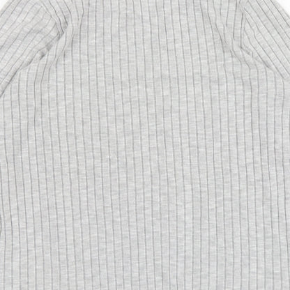 ASOS Womens Grey Striped Viscose Basic Blouse Size 12 Round Neck