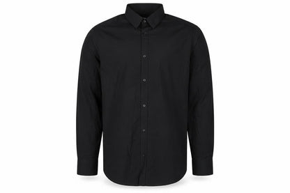 George Mens Black Polyester Button-Up Size 16 Collared Button