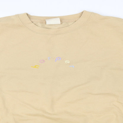H&L Womens Beige Cotton Pullover Sweatshirt Size L Pullover - Harper