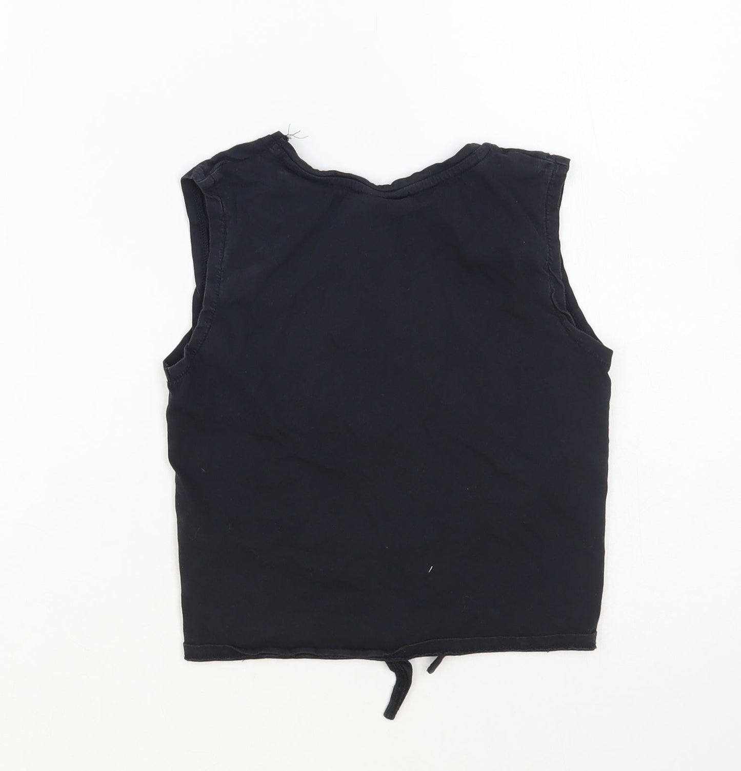 H&M Girls Black Cotton Basic Tank Size 4-5 Years Crew Neck Pullover - Sunset