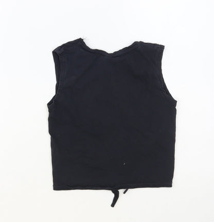 H&M Girls Black Cotton Basic Tank Size 4-5 Years Crew Neck Pullover - Sunset