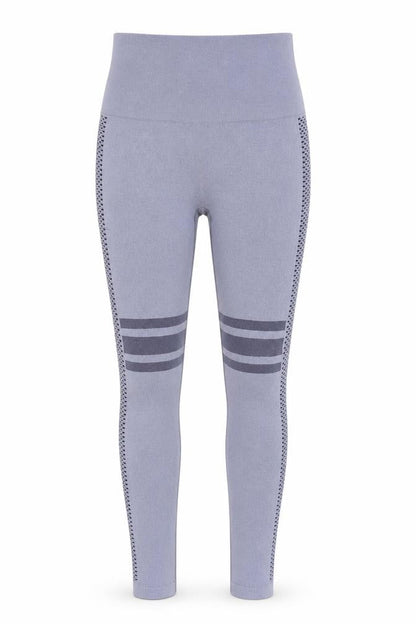 SHEIN Womens Blue Striped Nylon Compression Leggings Size S L26 in Regular Pullover