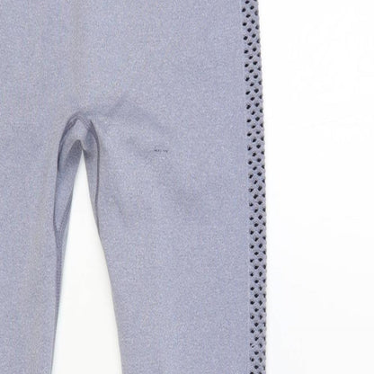 SHEIN Womens Blue Striped Nylon Compression Leggings Size S L26 in Regular Pullover