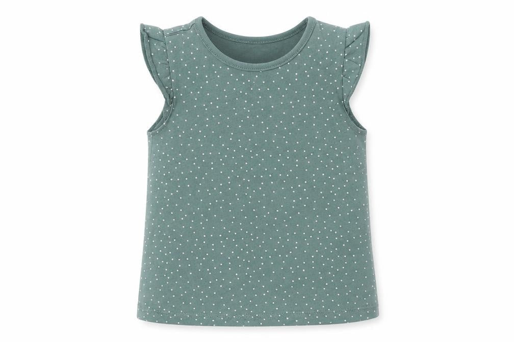 George Baby Green Polka Dot Cotton Basic Tank Size 12-18 Months Crew Neck Pullover