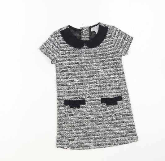 Primark Baby Grey Polyester A-Line Size 12-18 Months Collared Button