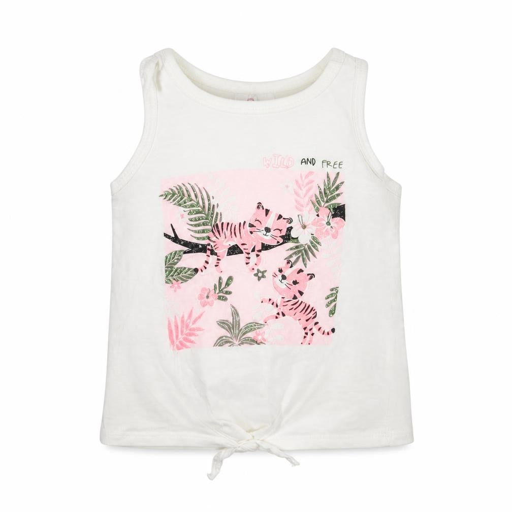So Cute Baby White Cotton Pullover Tank Size 12-18 Months Crew Neck Pullover - Cute Tigers
