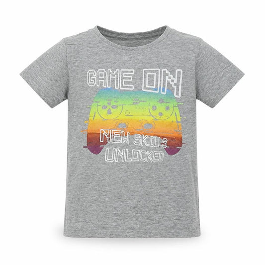 Dunnes Boys Grey Cotton Basic T-Shirt Size 6 Years Round Neck - Game On