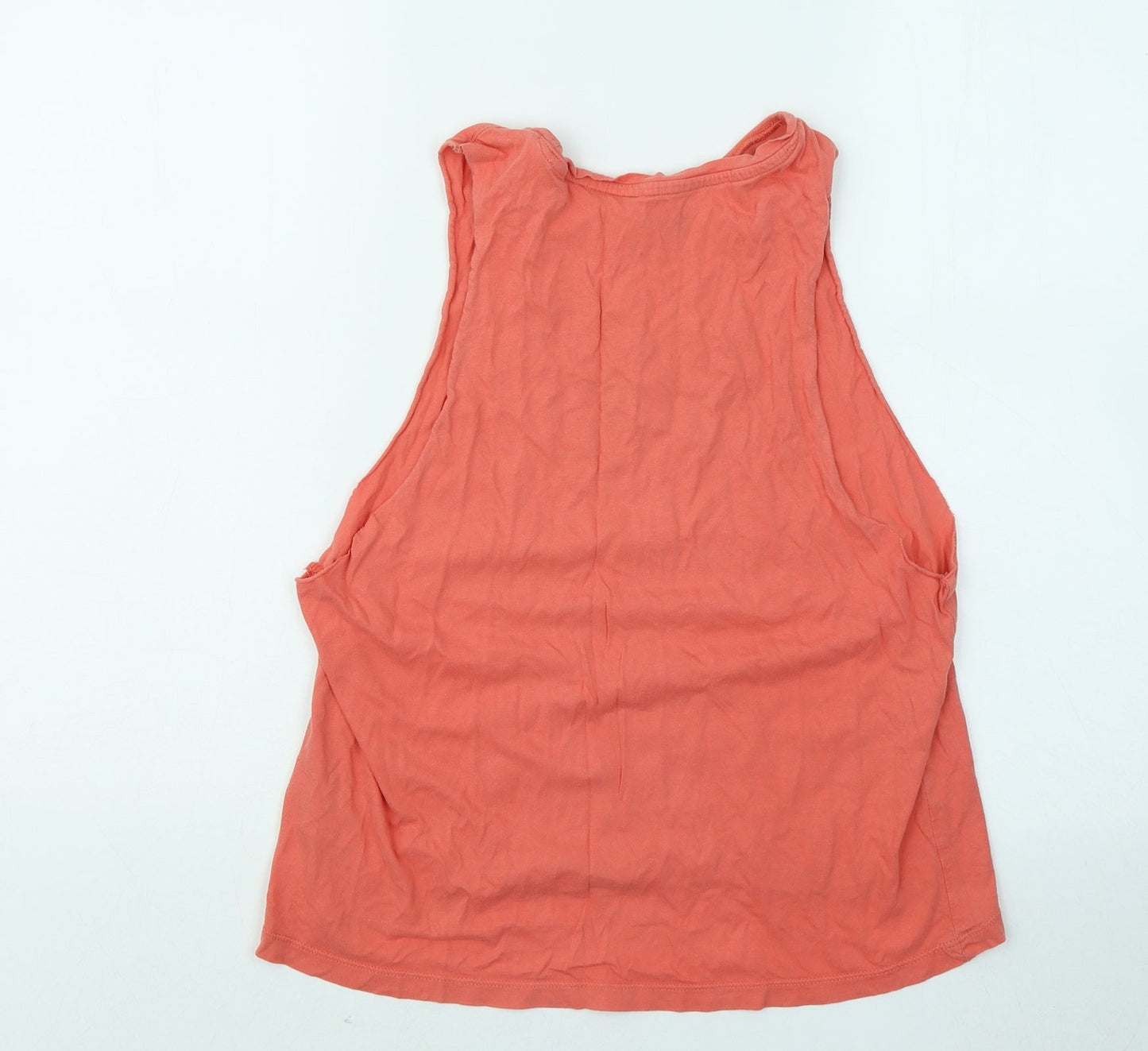 Reebok Womens Orange Cotton Basic Tank Size S Round Neck - Crossfit