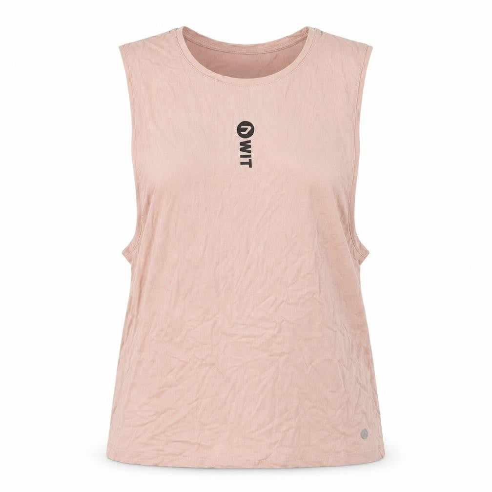 Wit Womens Pink Cotton Basic Tank Size S Round Neck