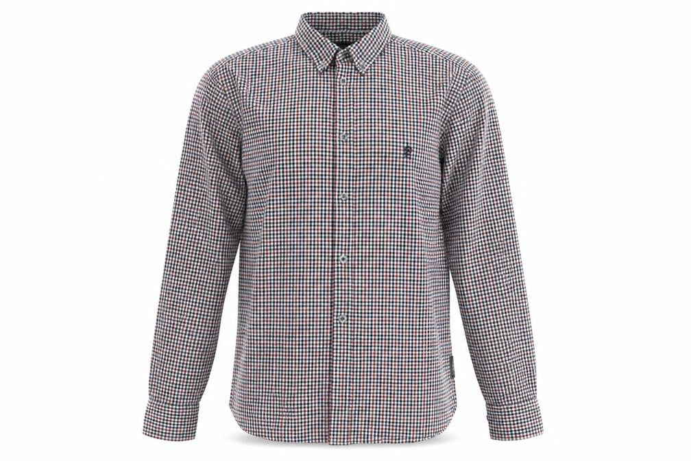 French Connection Mens Multicoloured Plaid Cotton Button-Up Size M Collared Button