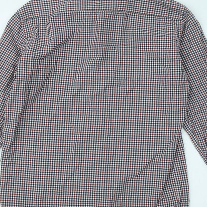 French Connection Mens Multicoloured Plaid Cotton Button-Up Size M Collared Button