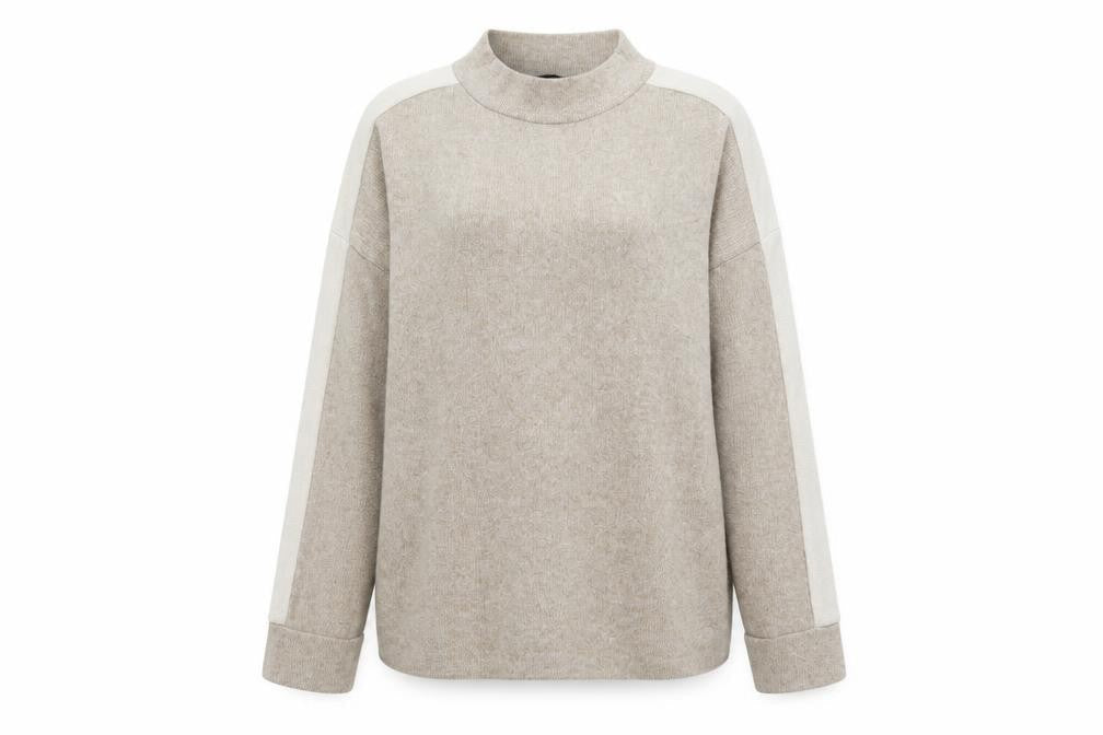 F&F Womens Beige Round Neck Polyester Pullover Jumper Size 14