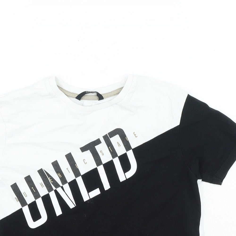 George Boys Black Colourblock Cotton Basic Casual Size L Round Neck Pullover - UNLTD