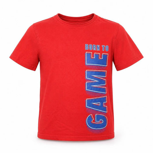 George Boys Red Cotton Basic Casual Size 9-10 Years Round Neck Pullover - Born To Game