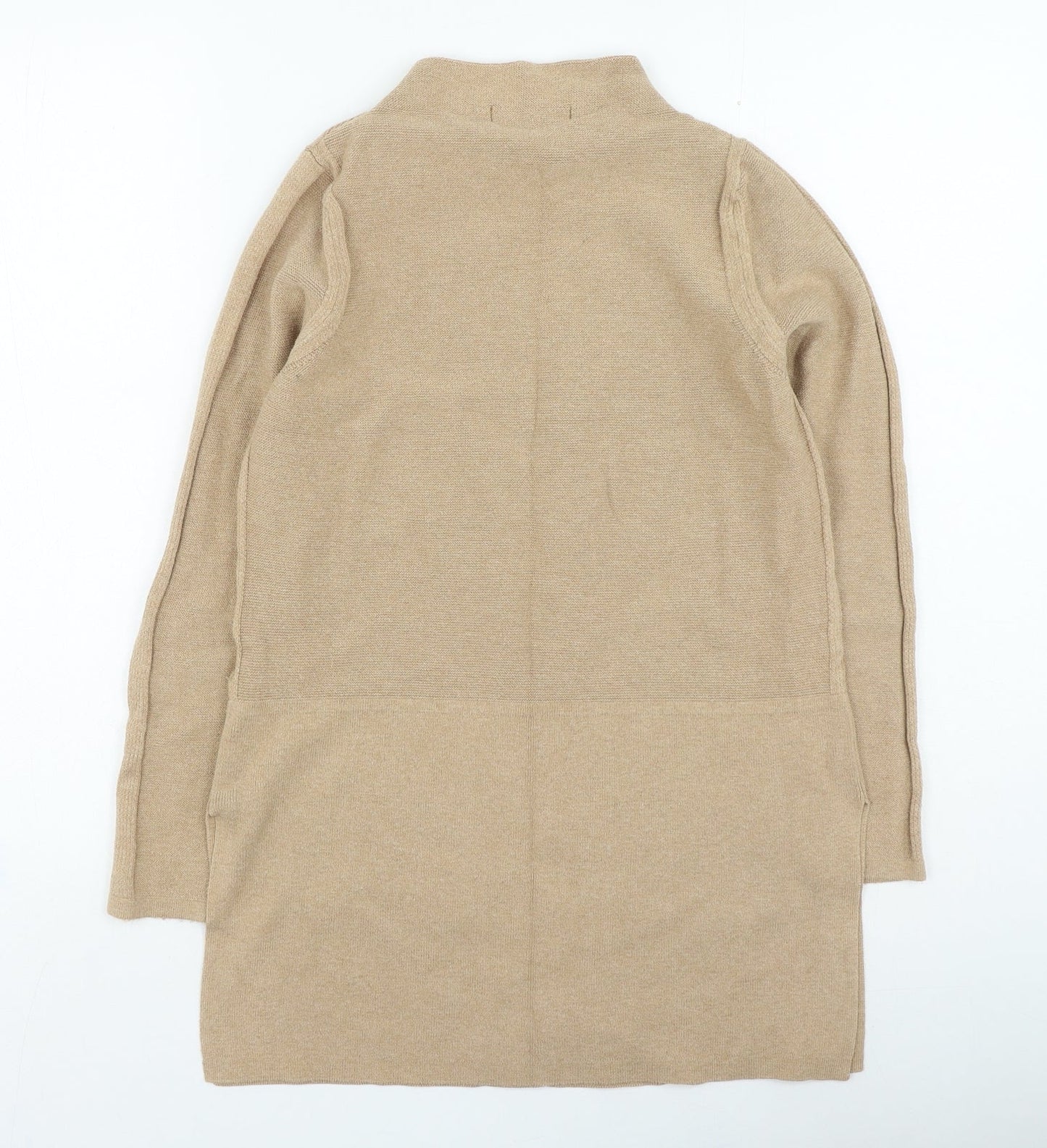 Marks and Spencer Womens Brown Mock Neck Cotton Pullover Jumper Size 8