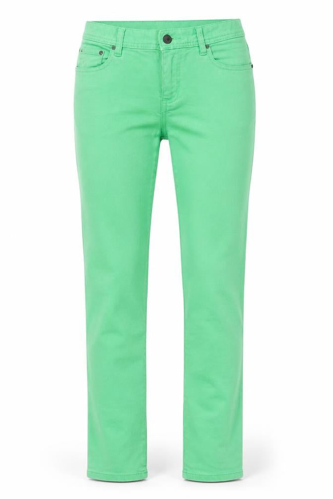 Womens Green Cotton Straight Jeans Size 32 in L27 in Regular Zip