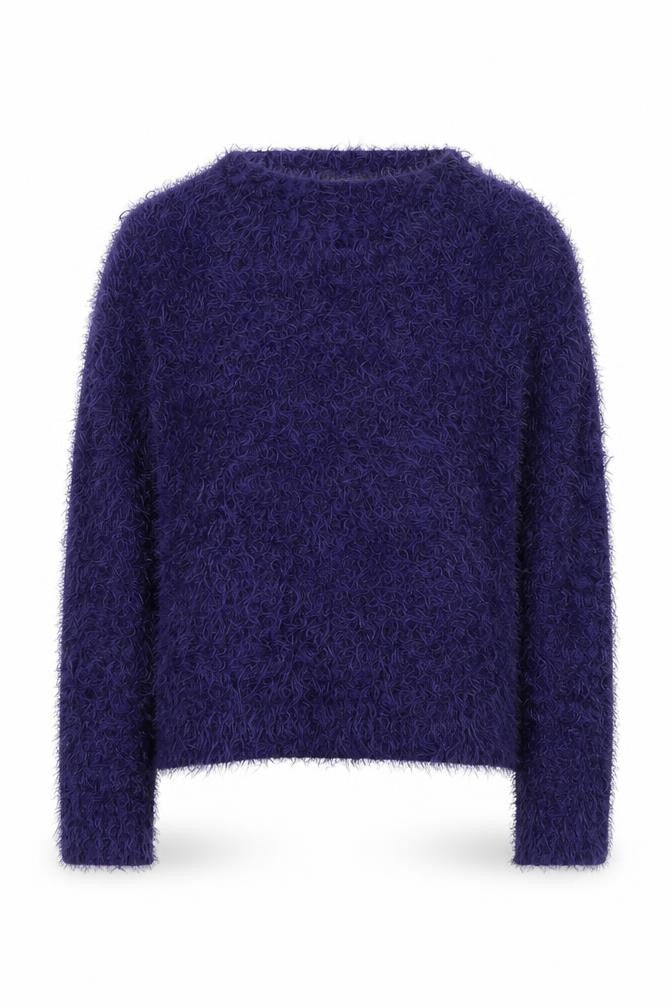V London Womens Purple Round Neck Acrylic Pullover Jumper Size S