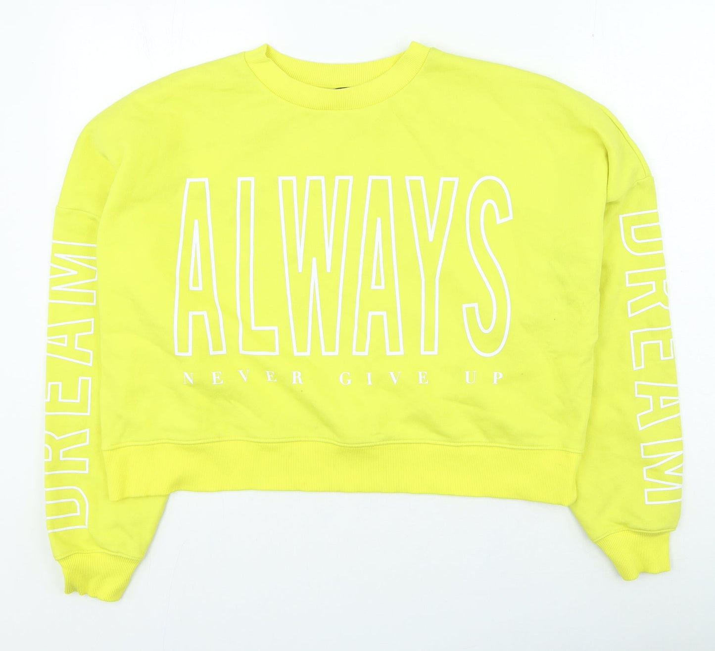 Primark Womens Yellow Polyester Pullover Sweatshirt Size M Pullover