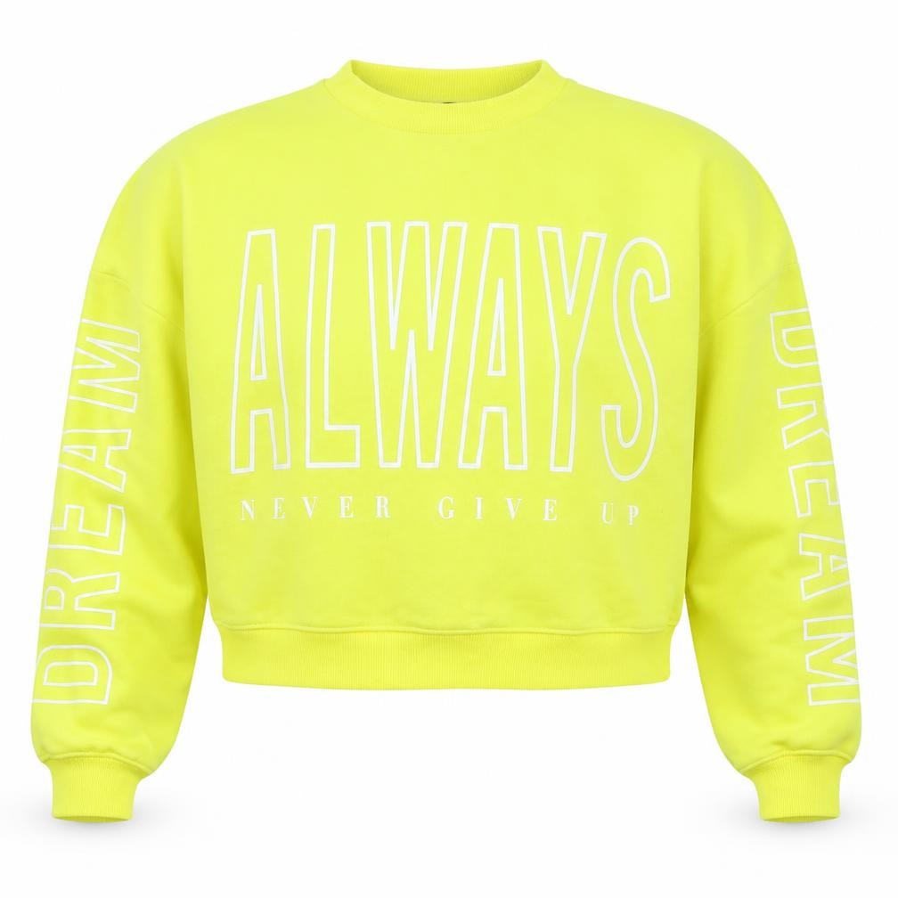 Primark Womens Yellow Polyester Pullover Sweatshirt Size M Pullover