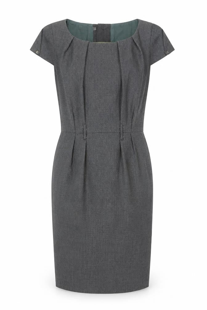 Glamourous Womens Grey Polyester Bodycon Size 10 Round Neck Button