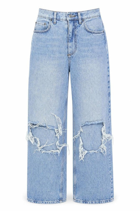 ASOS Womens Blue Cotton Straight Jeans Size 26 in L26 in Regular Zip