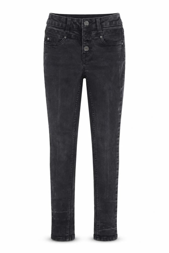 New Look Girls Black Cotton Skinny Jeans Size 9 Years Regular Button
