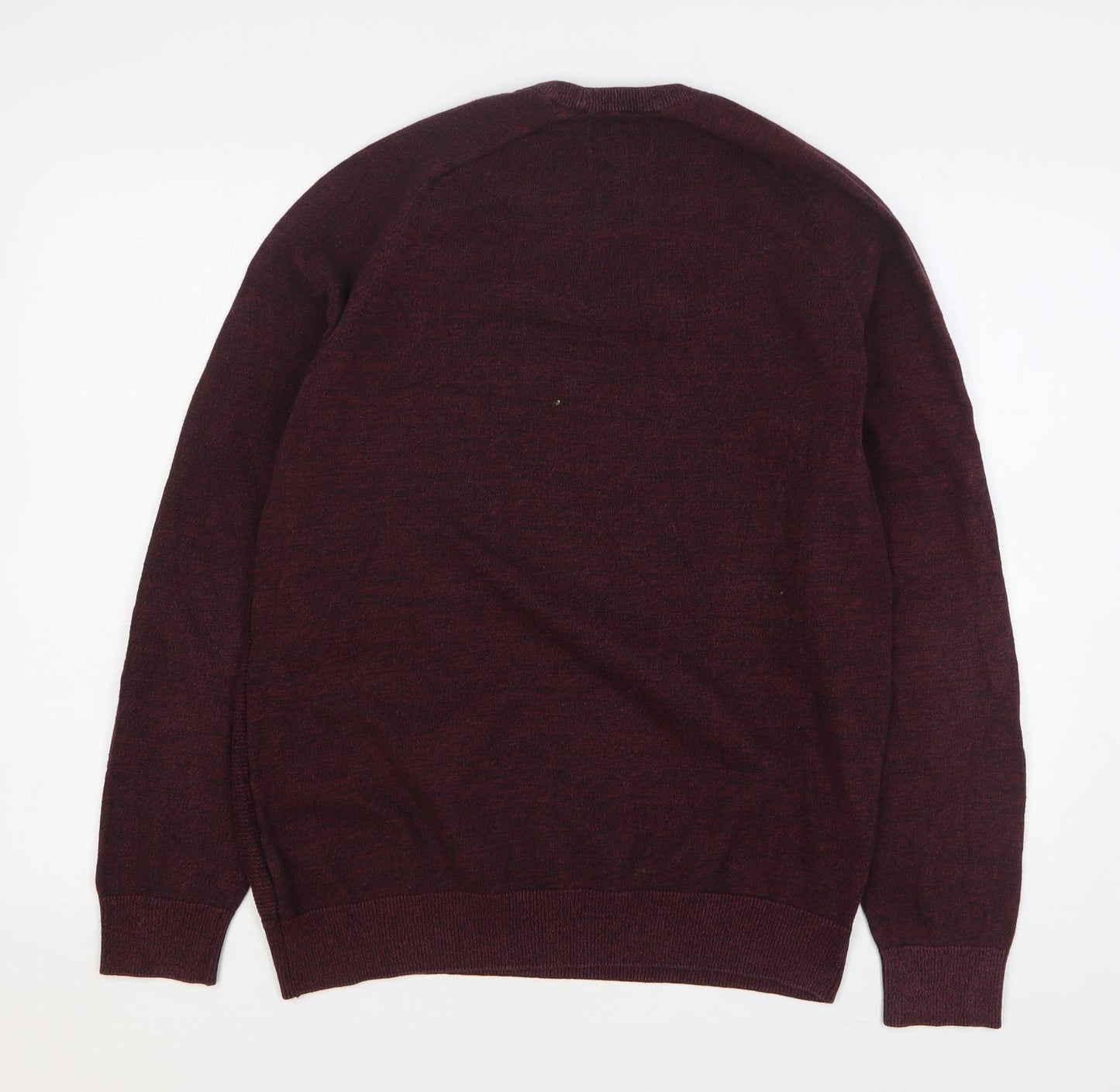 George Mens Purple Round Neck Cotton Pullover Jumper Size M