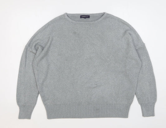 Marks and Spencer Womens Silver Round Neck Acrylic Pullover Jumper Size 16