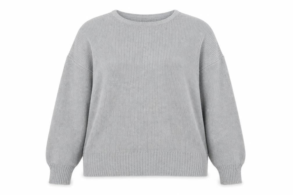 Marks & Spencer Womens Silver Round Neck Acrylic Pullover Jumper Size 16